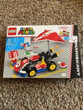LEGO Super Mario Red and Yellow Kart with Umbrella